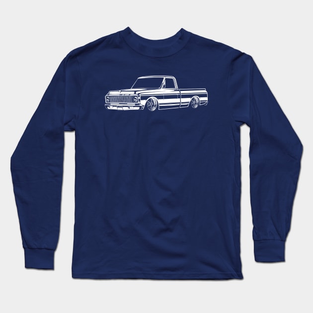 chevy c10 pickup truck Long Sleeve T-Shirt by small alley co